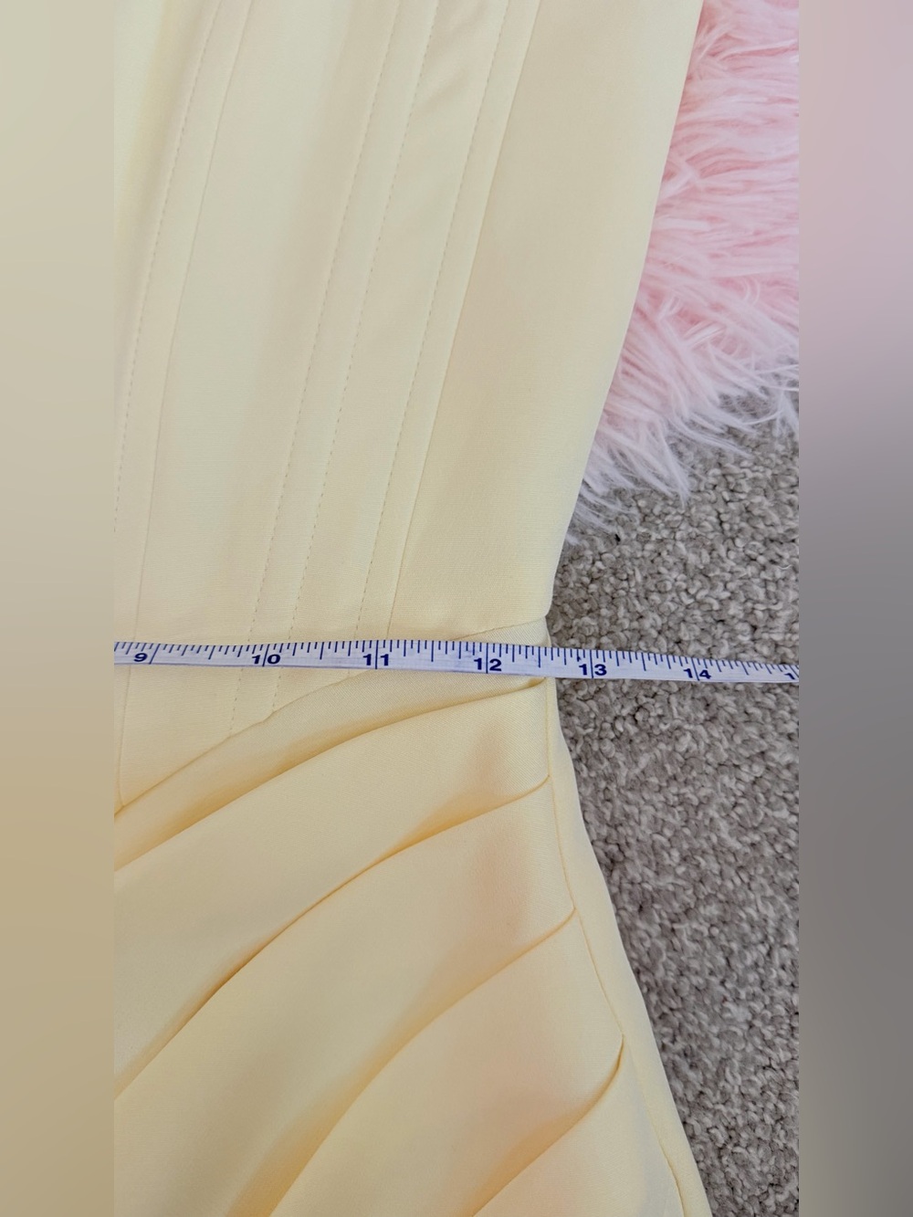 NWT Showpo AVERY Strapless Corset Mini Dress in Lemon Yellow size 6 - Picture 13 of 14
